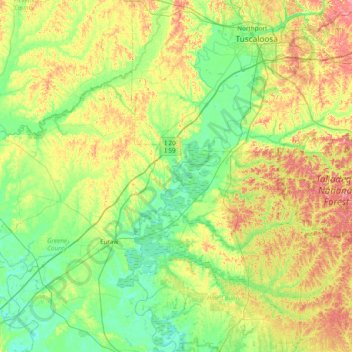 Mappa topografica Whites Island, altitudine, rilievo