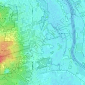 Mappa topografica Berghuizen, altitudine, rilievo