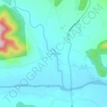 Mappa topografica Ghotawade, altitudine, rilievo