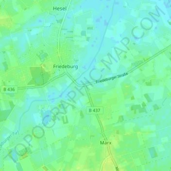 Mappa topografica Strudden, altitudine, rilievo