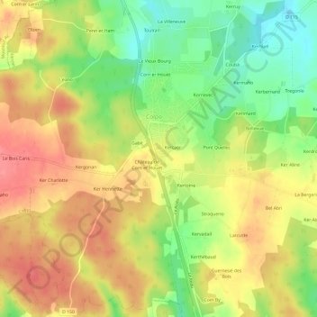 Mappa topografica La Basse Cour, altitudine, rilievo