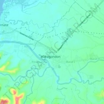 Mappa topografica Garita A, altitudine, rilievo