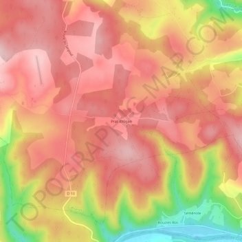Mappa topografica Prat d'Algan, altitudine, rilievo
