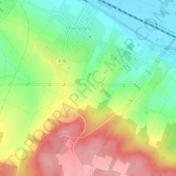 Mappa topografica Le Haut des Perriers, altitudine, rilievo