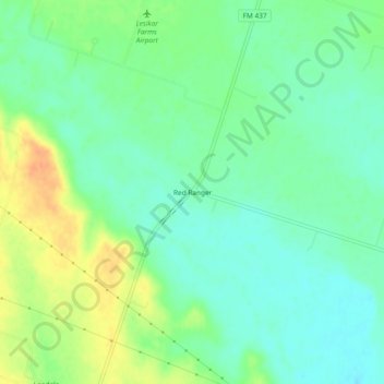 Mappa topografica Red Ranger, altitudine, rilievo