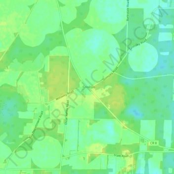 Mappa topografica Crosby, altitudine, rilievo