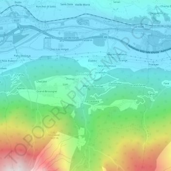 Mappa topografica Vaud, altitudine, rilievo
