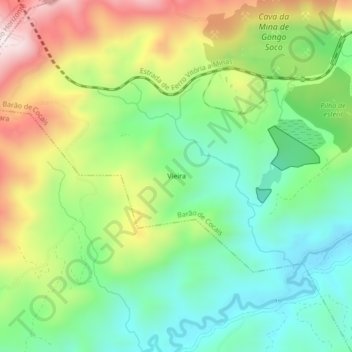 Mappa topografica Vieira, altitudine, rilievo