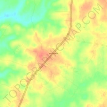 Mappa topografica Wakefield, altitudine, rilievo