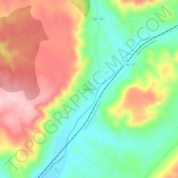 Mappa topografica Alcuneza, altitudine, rilievo