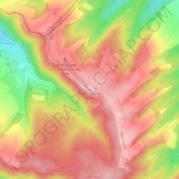Mappa topografica Meckenbacher Höhe, altitudine, rilievo