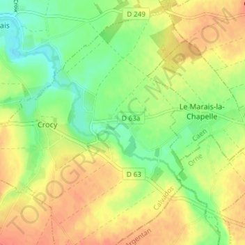 Mappa topografica Les Cordiers, altitudine, rilievo