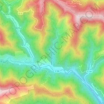 Mappa topografica La Pieyre, altitudine, rilievo