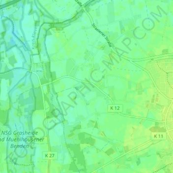 Mappa topografica Ziegelheide, altitudine, rilievo