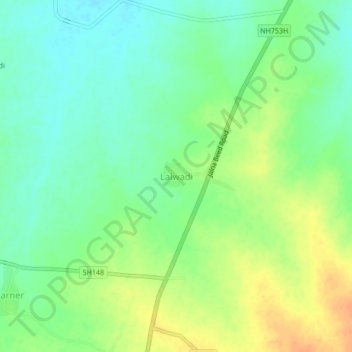 Mappa topografica Lalwadi, altitudine, rilievo
