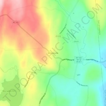 Mappa topografica Dormansville, altitudine, rilievo