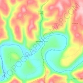Mappa topografica Mahoning Furnace, altitudine, rilievo