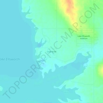 Mappa topografica Cove Acres, altitudine, rilievo