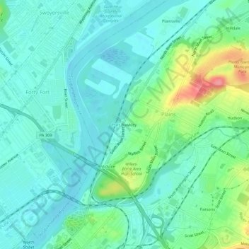 Mappa topografica Port Bowkley, altitudine, rilievo
