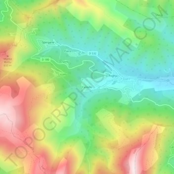 Mappa topografica Castello, altitudine, rilievo