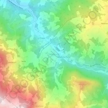 Mappa topografica Talbignano, altitudine, rilievo