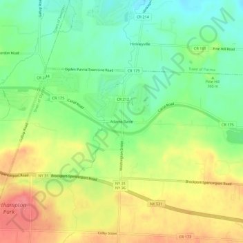 Mappa topografica Adams Basin, altitudine, rilievo