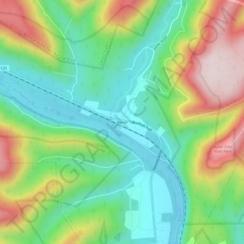Mappa topografica Hyner, altitudine, rilievo