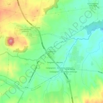 Mappa topografica Settevene, altitudine, rilievo