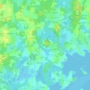 Mappa topografica Manehuel, altitudine, rilievo