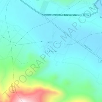 Mappa topografica La Colpa, altitudine, rilievo
