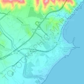 Mappa topografica Chianchitta, altitudine, rilievo