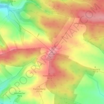 Mappa topografica Weißer Stein, altitudine, rilievo