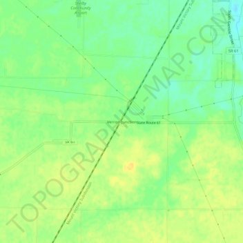 Mappa topografica Vernon Junction, altitudine, rilievo