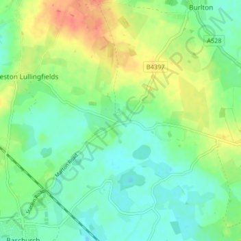 Mappa topografica Marton, altitudine, rilievo