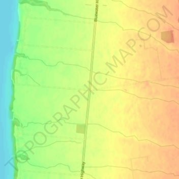 Mappa topografica Drysdale, altitudine, rilievo