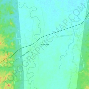 Mappa topografica Komolgonj, altitudine, rilievo