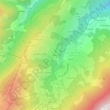 Mappa topografica Le Meiller, altitudine, rilievo