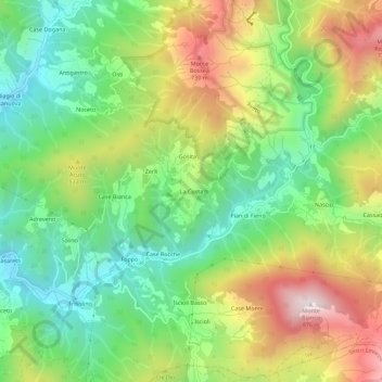 Mappa topografica La Costa, altitudine, rilievo