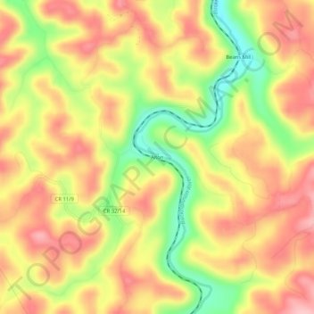 Mappa topografica Alton, altitudine, rilievo
