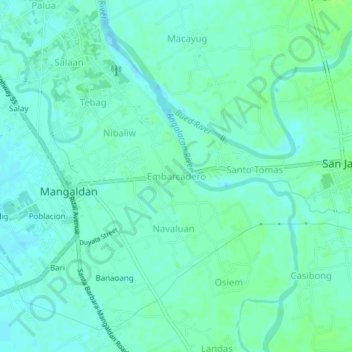 Mappa topografica Embarcadero, altitudine, rilievo