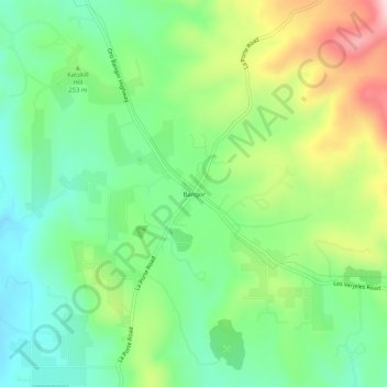 Mappa topografica Bangor, altitudine, rilievo