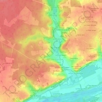 Mappa topografica Le Portail, altitudine, rilievo