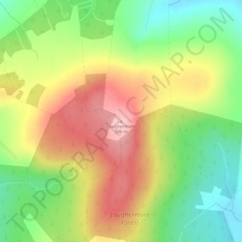 Mappa topografica Loughermore, altitudine, rilievo