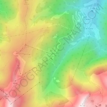 Mappa topografica Le Pleynet, altitudine, rilievo