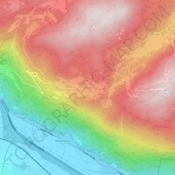 Mappa topografica Mösern, altitudine, rilievo