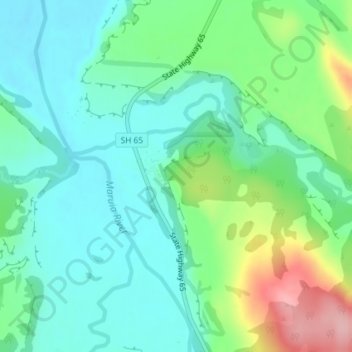 Mappa topografica Maruia, altitudine, rilievo