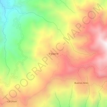Mappa topografica El Espino, altitudine, rilievo
