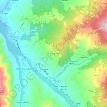 Mappa topografica Casa Soprana, altitudine, rilievo
