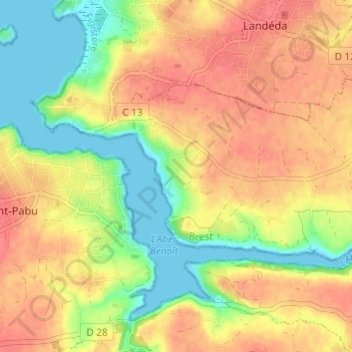 Mappa topografica Camean Izella, altitudine, rilievo