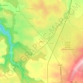 Mappa topografica Le Daury, altitudine, rilievo